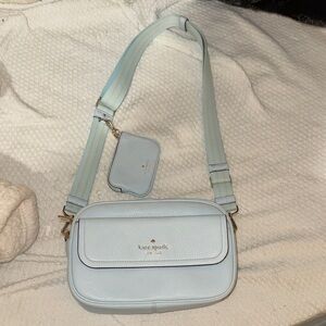 Kate Spade Sky Blue Crossbody Bag with Pouch